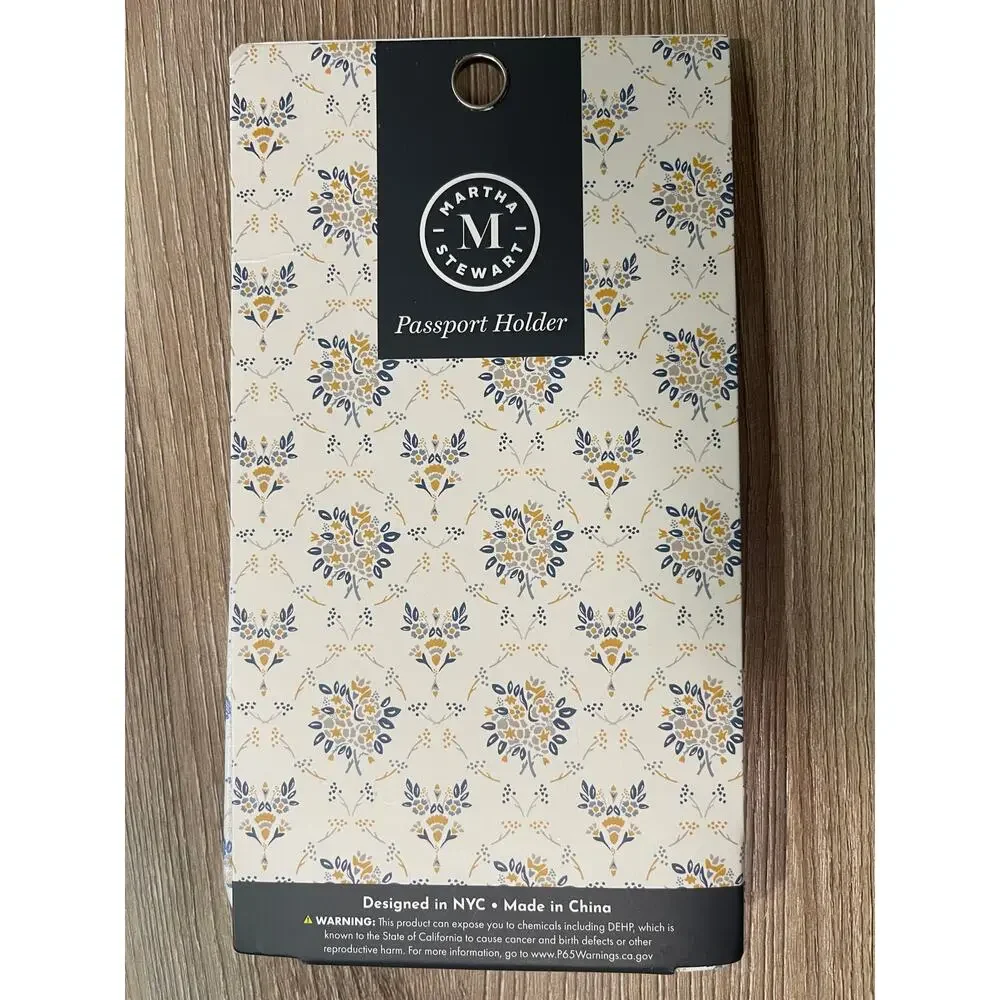 Martha Stewart Floral Passport Holder Elegant Travel Organizer Air Tag Holder